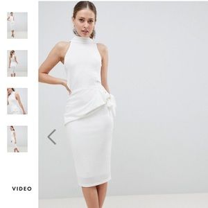 High neck slinky midi dress